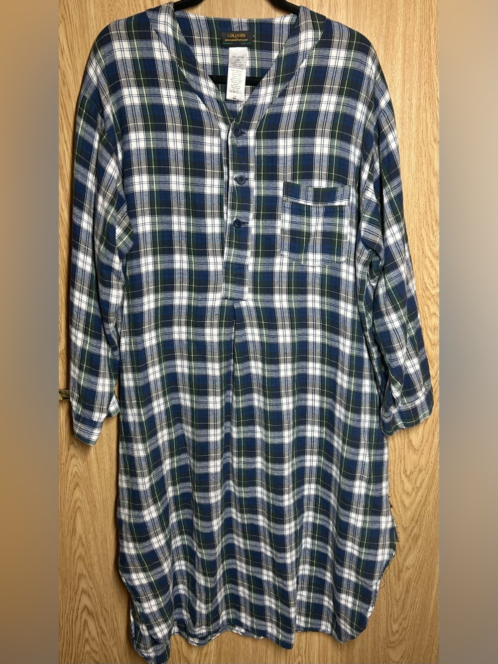 Colours By Alexander Julian VTG Men’s Size L/XL Plaid Flannel Nightgown